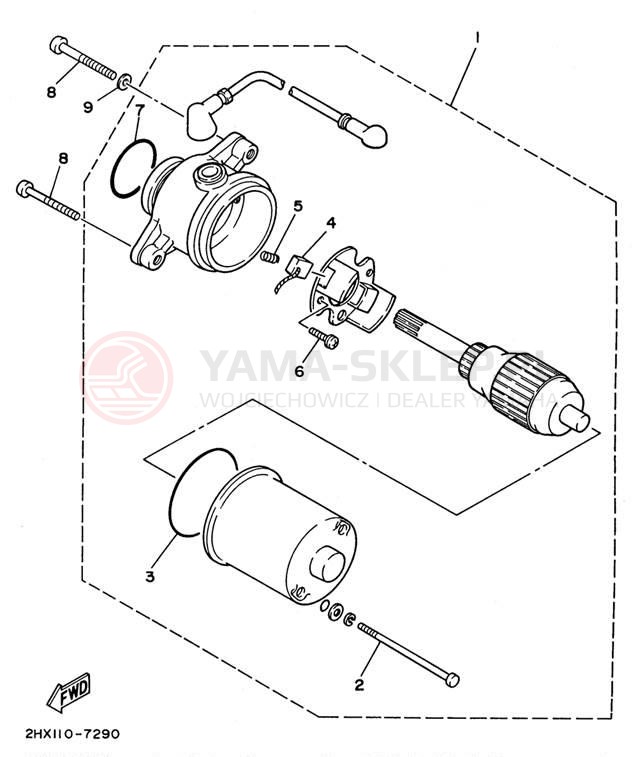 Schemat "rozrusznik" do Yamaha BADGER YFM80H