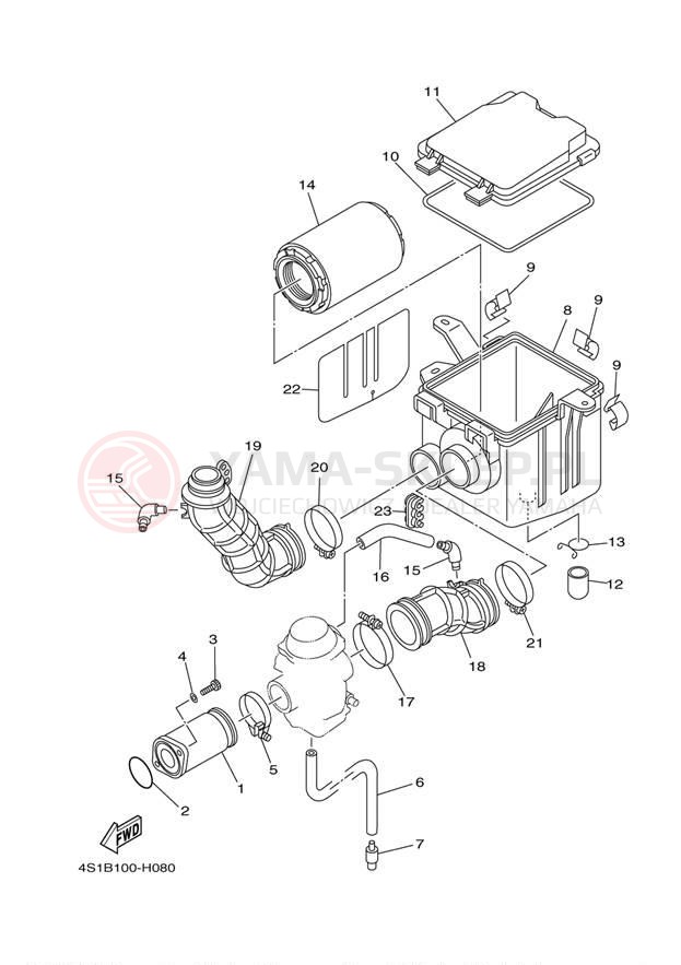 Schemat "Wtrysk paliwa" do Yamaha BIG BEAR 4WD HUNTER YFM40FBHB