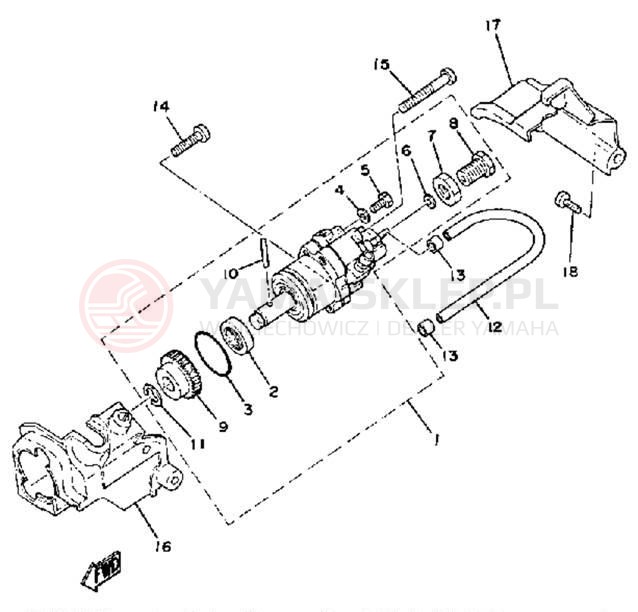 Schemat "Pompa olejowa" do Yamaha QT50H
