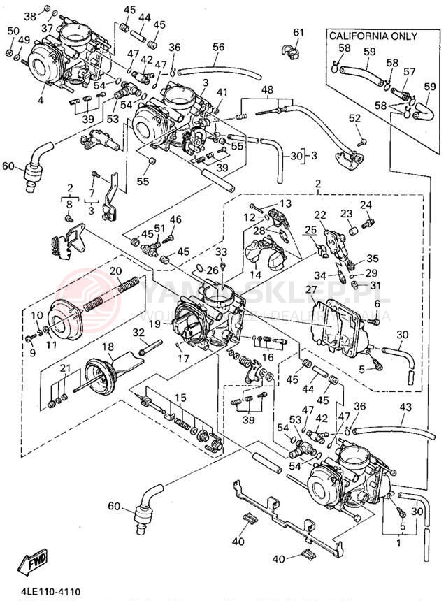 Schemat "Gaźnik" do Yamaha YZF750RF/YZF750RFC