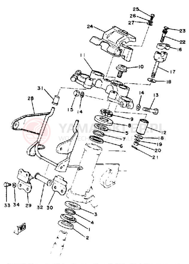 Schemat "Półki zawieszenia" do Yamaha SR250G