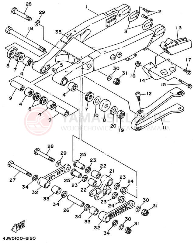 Schemat "wahacz" do Yamaha WR250ZH