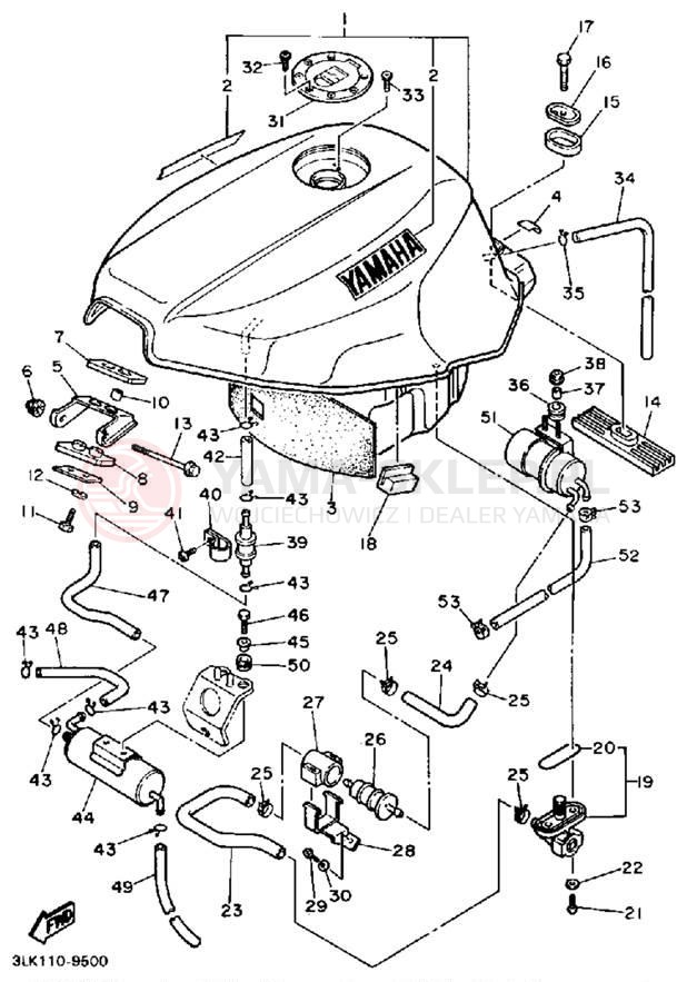 Schemat "zbiornik paliwa" do Yamaha FZR1000A/FZR1000AC