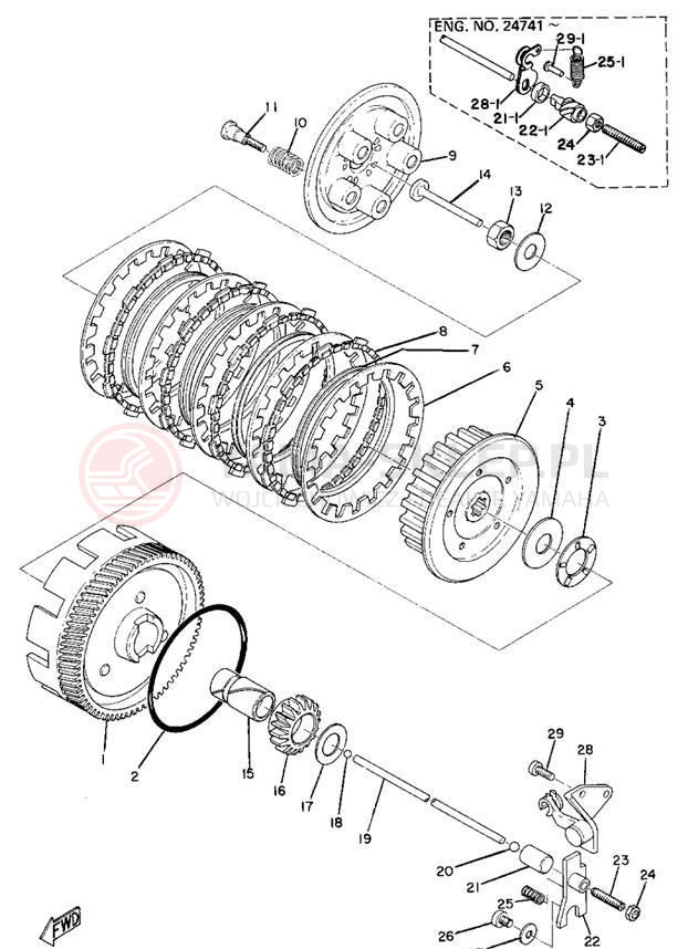 Schemat "sprzęgło" do Yamaha AS2C