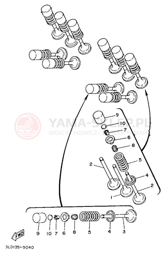 Schemat "zawory" do Yamaha TDM850 TDM850E/TDM850EC