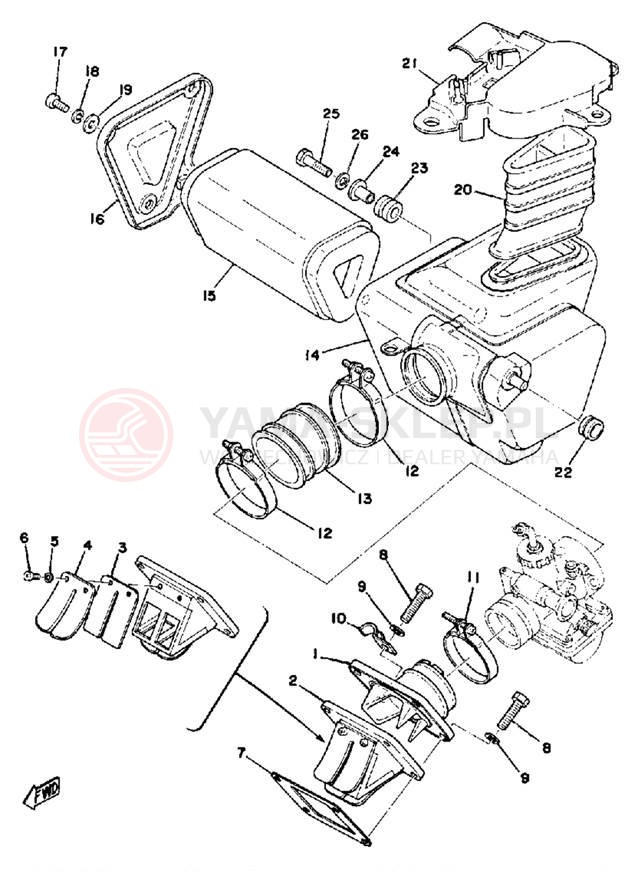 Schemat "Wtrysk paliwa" do Yamaha DT100C