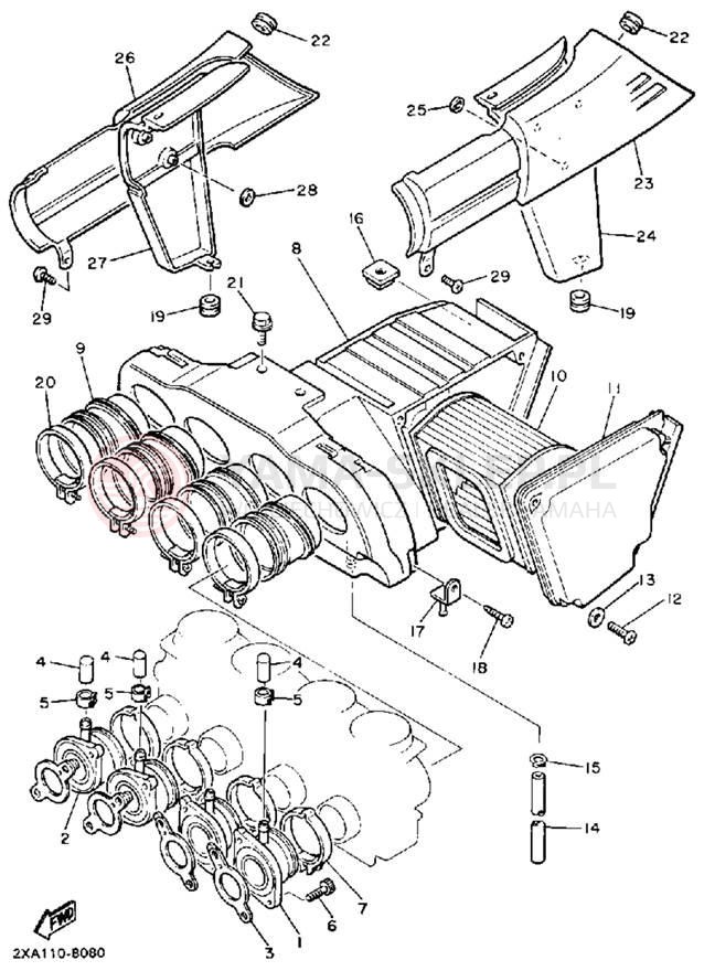 Schemat "Filtr powietrza" do Yamaha RADIAN YX600W/YX600WC