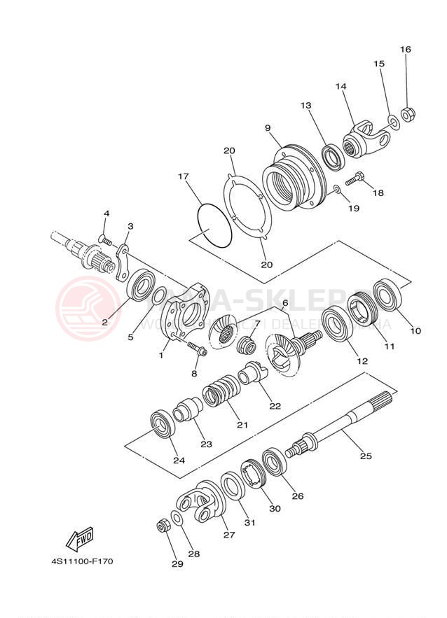 Schemat "Przeniesienie napędu" do Yamaha BIG BEAR 4WD HUNTER YFM40FBHB