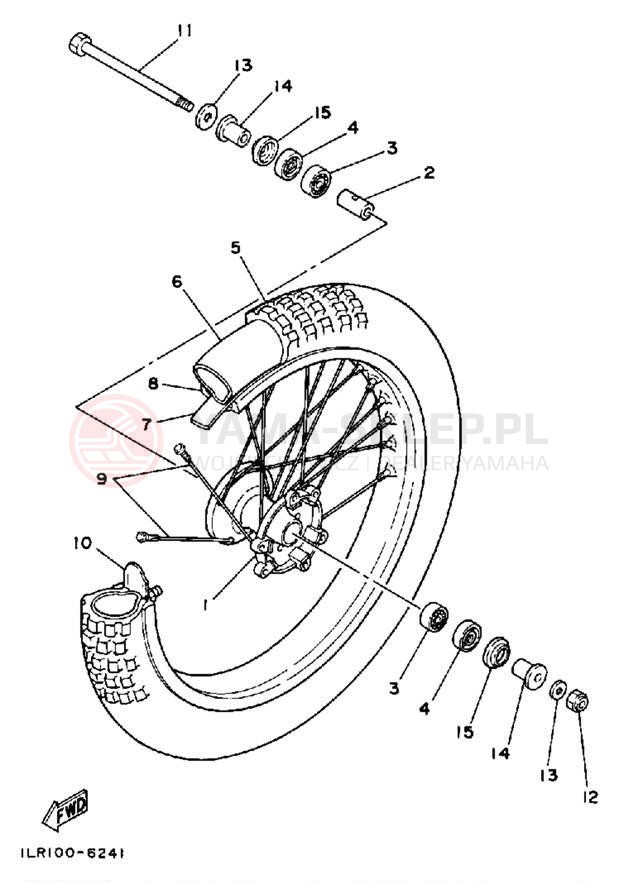 Schemat "Koło przód" do Yamaha YZ80T