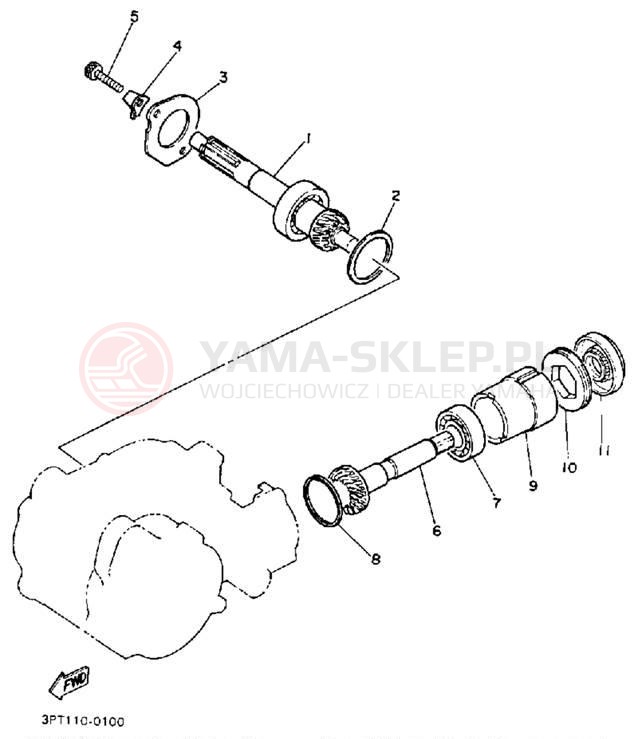 Schemat "Skrzynia biegów " do Yamaha Y-ZINGER PW50B