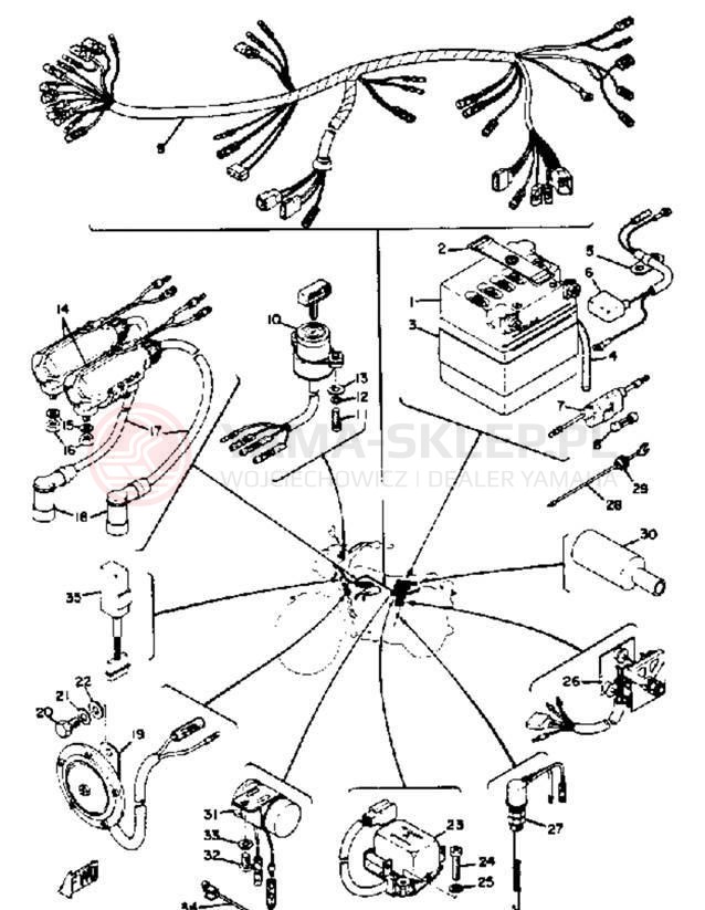 Schemat "układ elektryczny" do Yamaha RD350