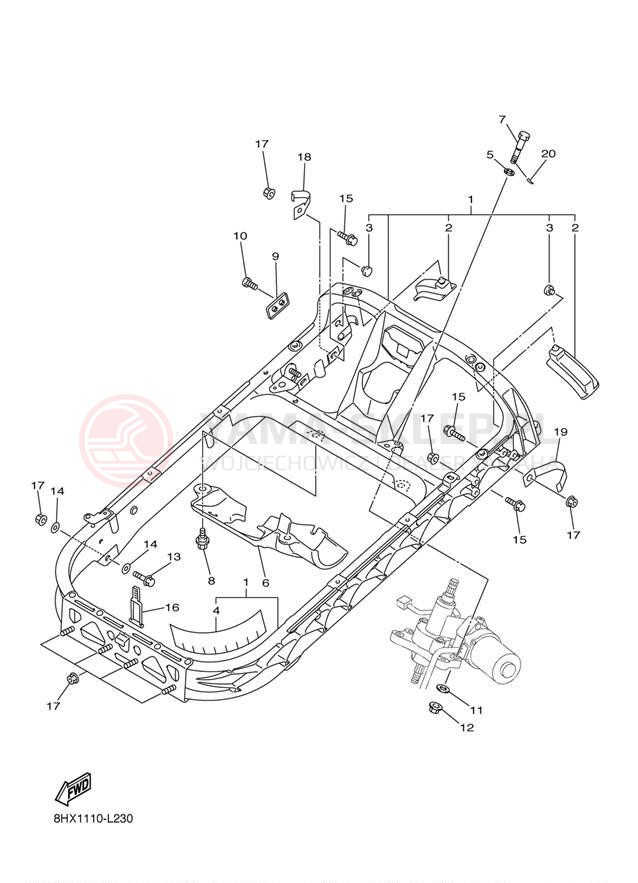 Schemat "STEERING GATE" do Yamaha RS VECTOR RS90PDB/RS90PDL