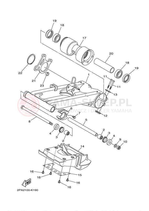 Schemat "wahacz" do Yamaha RAPTOR 125 YFM125RDW/YFM125RDL