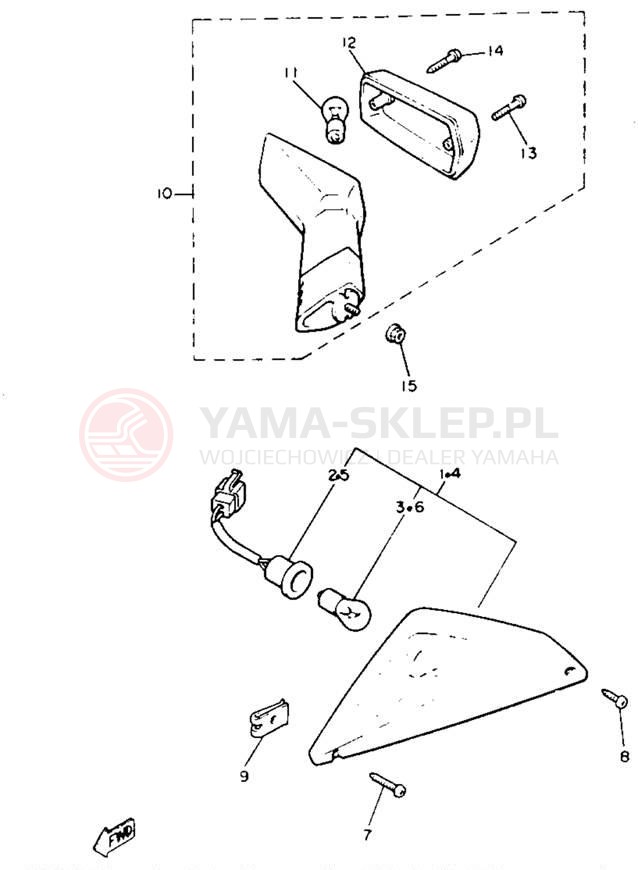 Schemat "kierunkowskazy" do Yamaha XVZ12DL/XVZ12DKC2