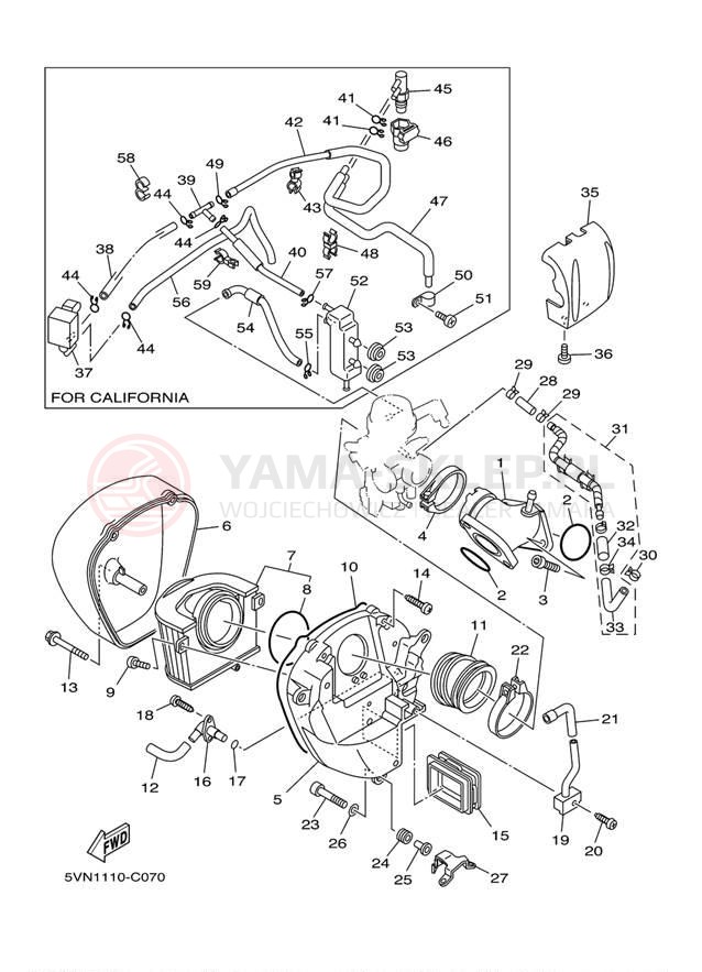 Schemat "Wtrysk paliwa" do Yamaha ROAD STAR XV17ASC/XV17AS