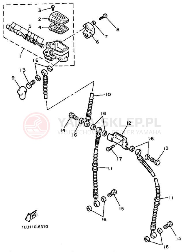 Schemat "Pompa hamulcowa przednia" do Yamaha RADIAN YX600S/YX600SC