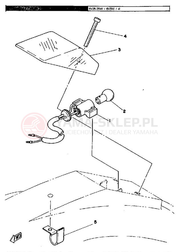 Schemat "lampa tył" do Yamaha IT125G