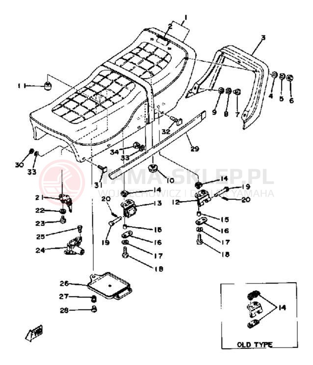 Schemat "siedzenie" do Yamaha XS360C