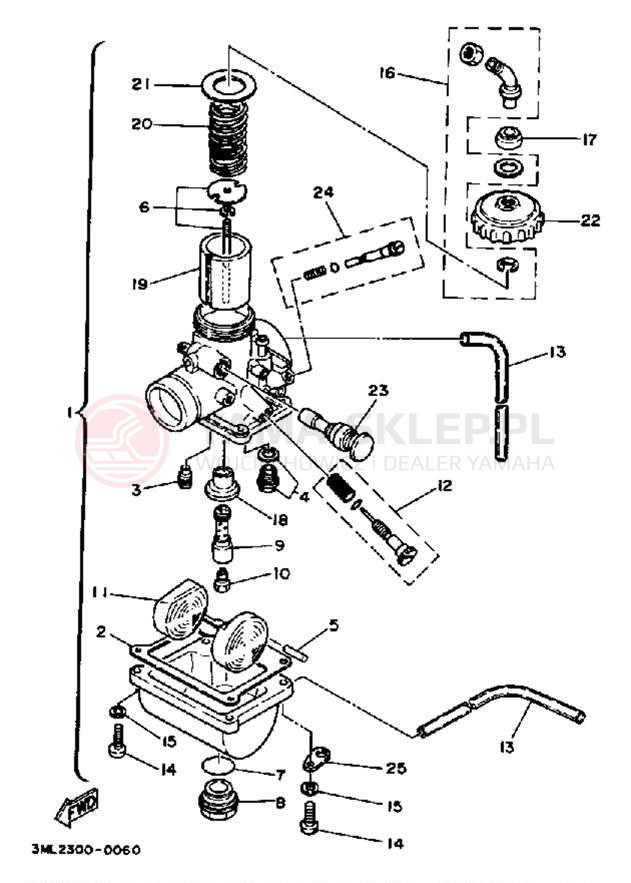 Schemat "Gaźnik" do Yamaha YZ80B
