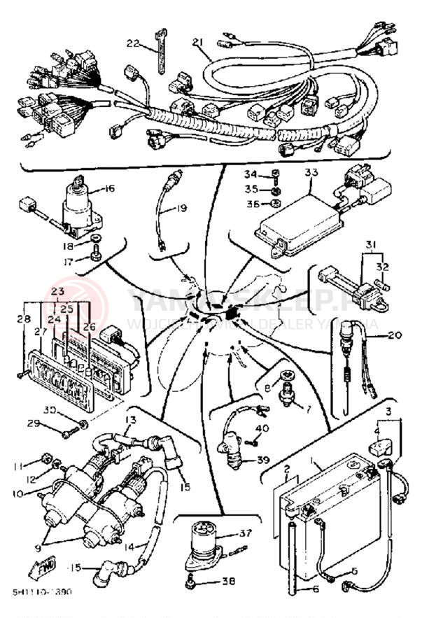 Schemat "układ elektryczny" do Yamaha XV920RH