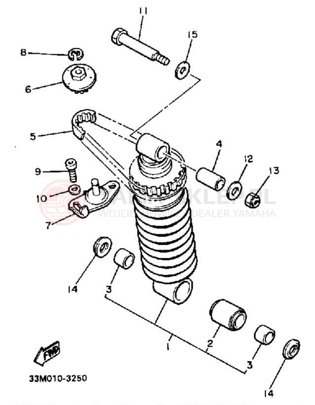 Schemat "zawieszenie tył" do Yamaha FJ600LC/FJ600L