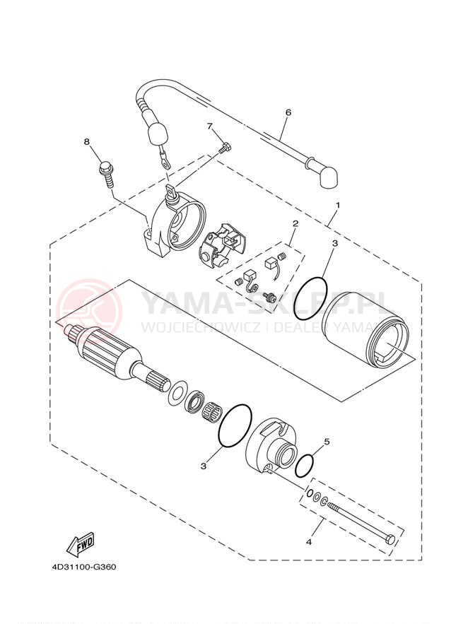 Schemat "rozrusznik" do Yamaha RAPTOR 250 YFM25RZW