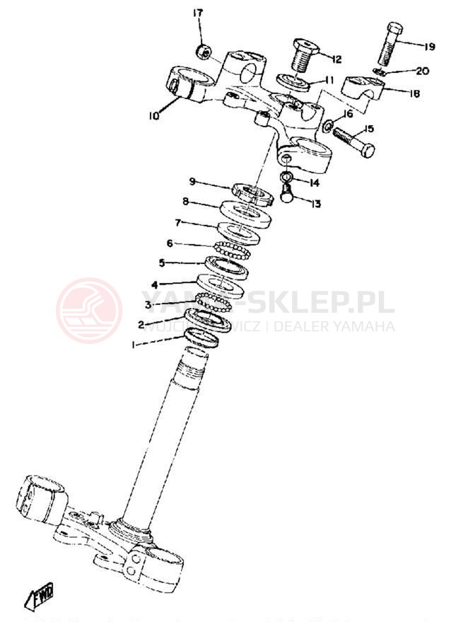 Schemat "Półki zawieszenia" do Yamaha DT175B