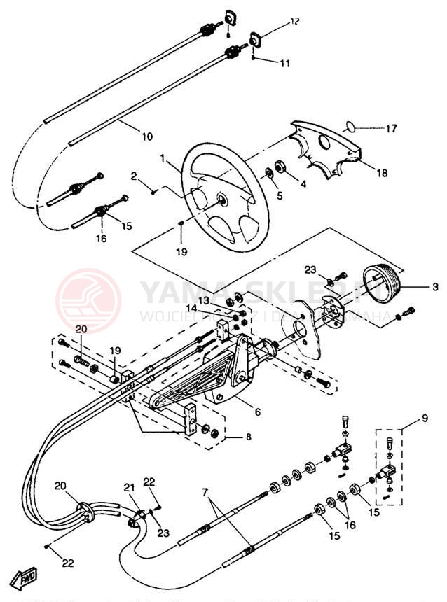 Schemat "Kierownica i osprzęt" do Yamaha EXCITER EXT1100W