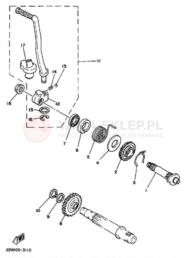 Schemat "rozrusznik" do Yamaha YZ80T