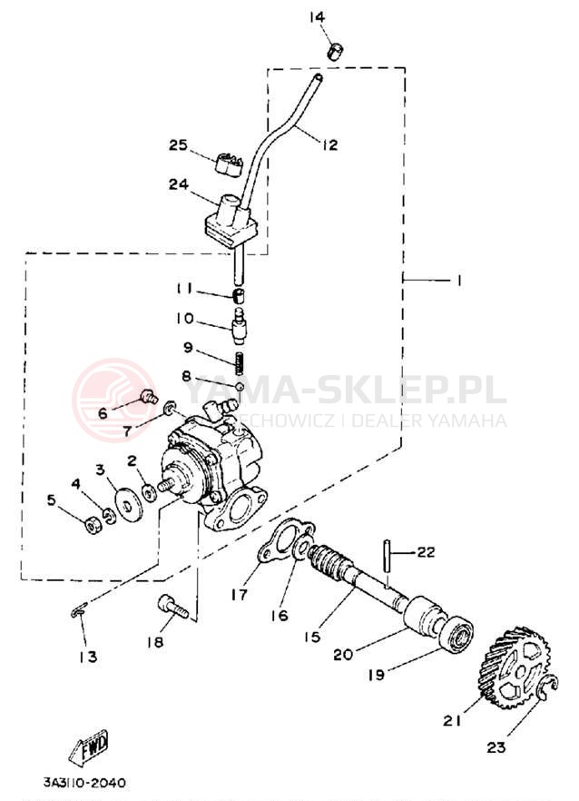 Schemat "Pompa olejowa" do Yamaha RT100E