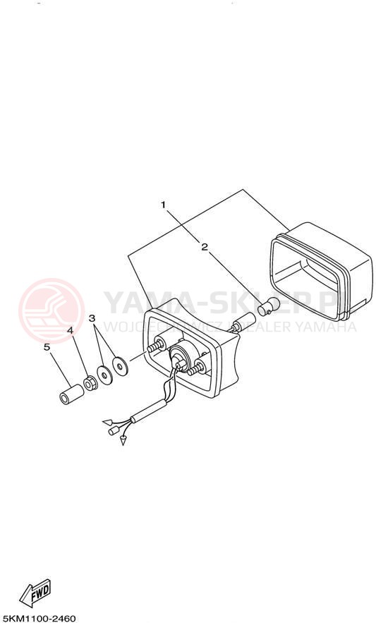Schemat "lampa tył" do Yamaha GRIZZLY 660 YFM660FP