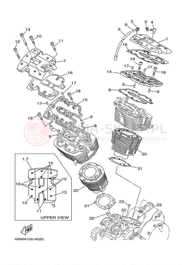 Schemat "cylinder" do Yamaha ROAD STAR XV1600AR/XV1600ARC