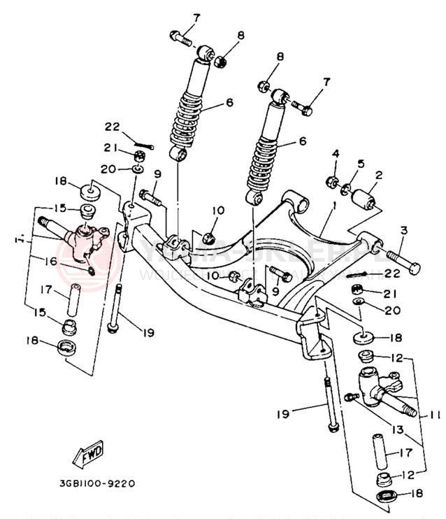 Schemat "Zawieszenie przód" do Yamaha CHAMP YFM100A