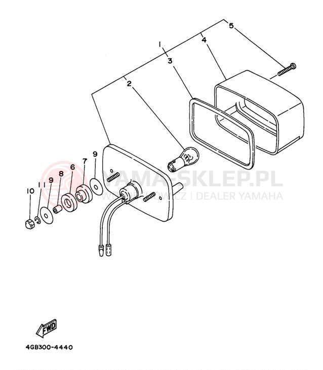 Schemat "lampa tył" do Yamaha WOLVERIINE YFM35FXJ_M