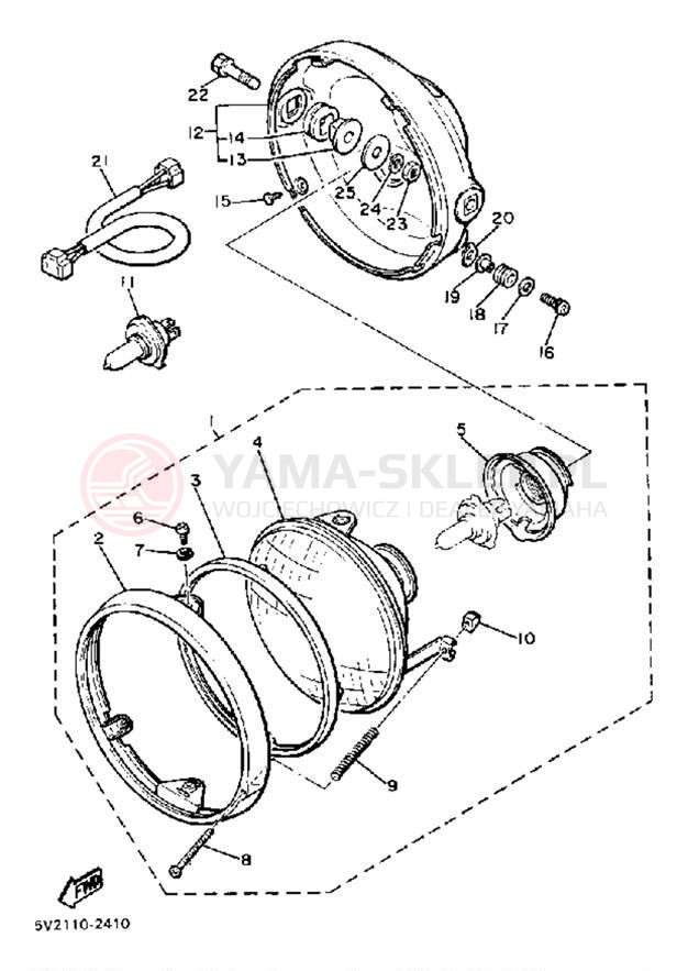 Schemat "Lampa przód" do Yamaha XJ650RJ