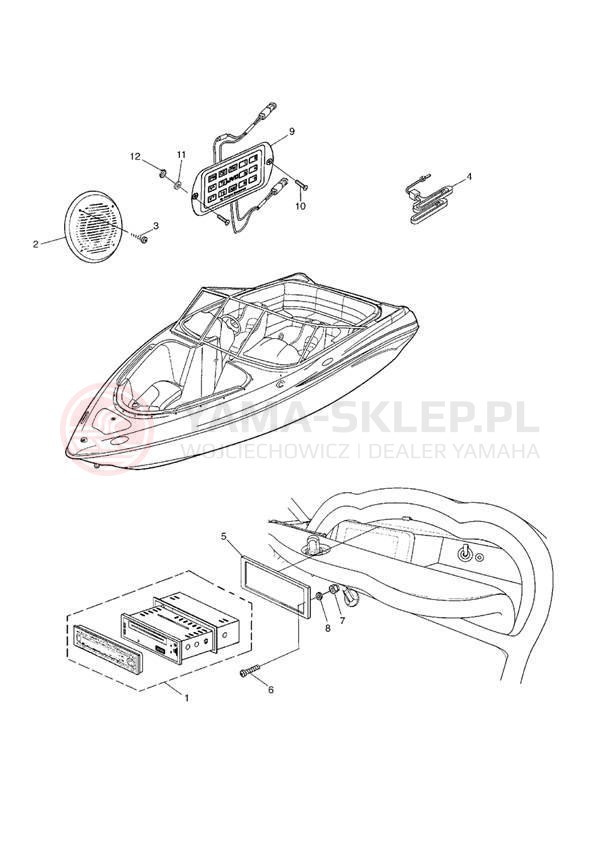 Schemat "Nagłośnienie - wyp. dodatkowe" do Yamaha SR230 SRT1000D
