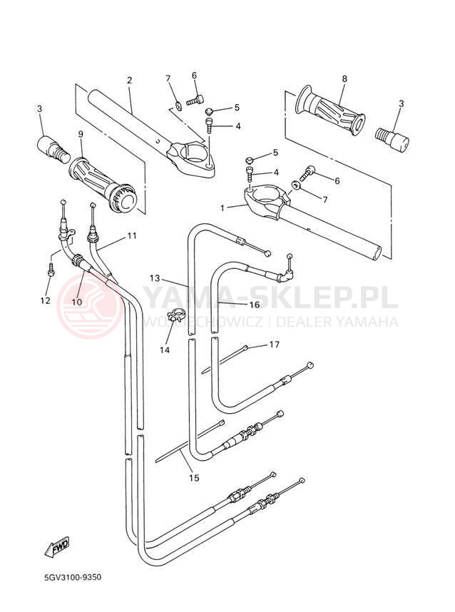 Schemat "Kierownica i osprzęt" do Yamaha R6 YZFR6LC/YZFR6L