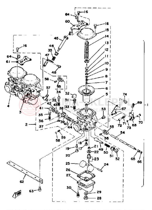 Schemat "Gaźnik" do Yamaha XS750E_227