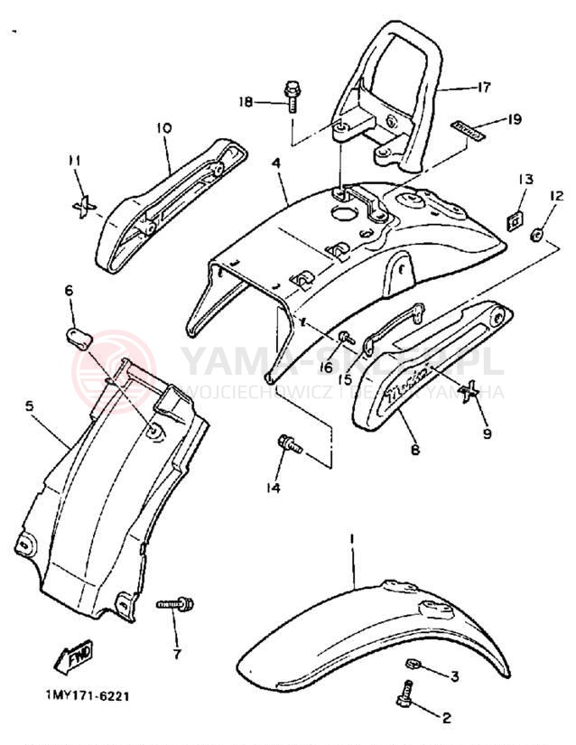 Schemat "błotnik" do Yamaha MAXIM X XJ700XS/XJ700XSC
