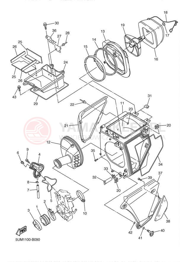 Schemat "Wtrysk paliwa" do Yamaha WR250F WR250FR