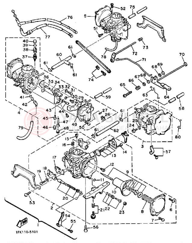 Schemat "Gaźnik" do Yamaha V MAX 1200 VMX12N/VMX12NC