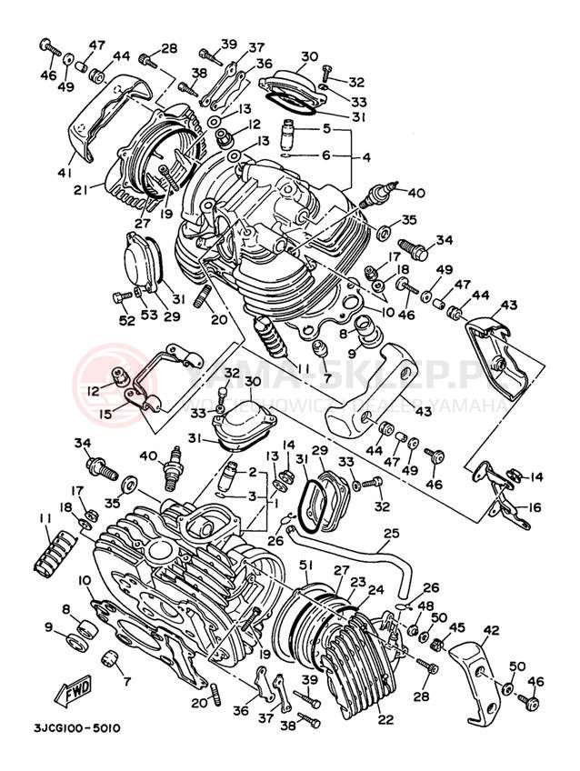 Schemat "głowica" do Yamaha VIRAGO 535 XV535K/XV535KC