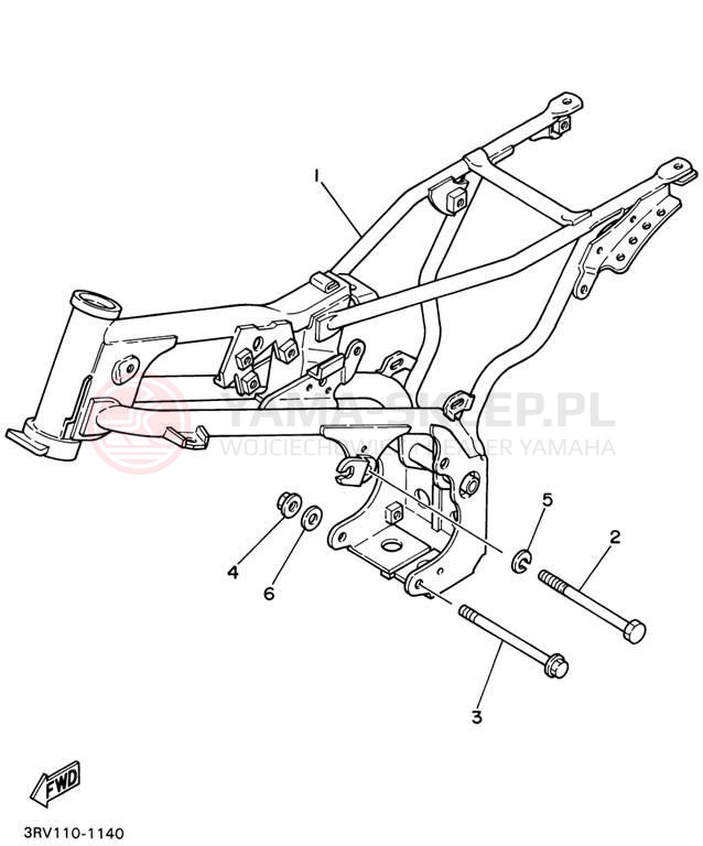 Schemat "rama" do Yamaha YZINGER PW80N1