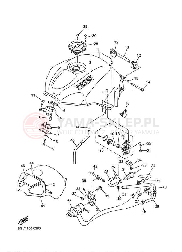 Schemat "zbiornik paliwa" do Yamaha R6 YZFR6M/YZFR6MC