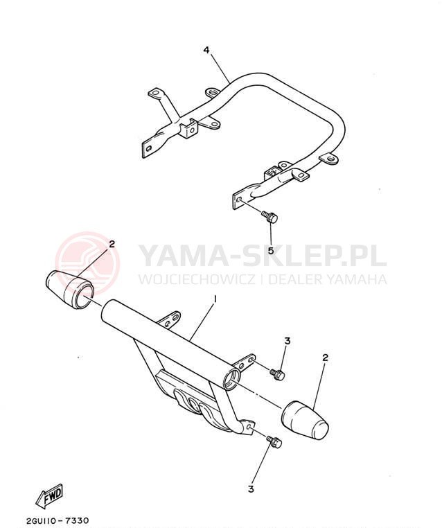 Schemat "osłona / stelaż" do Yamaha BANSHEE YFZ350P