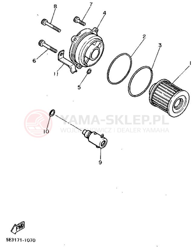 Schemat "Filtr oleju" do Yamaha VIRAGO 750 XV750DC/XV750D
