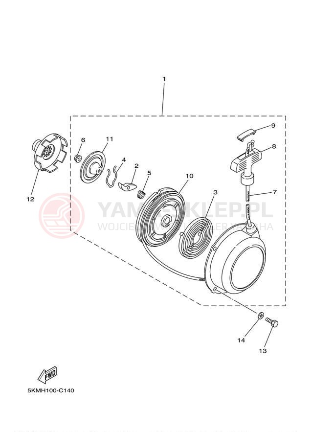 Schemat "rozrusznik" do Yamaha GRIZZLY 660 YFM66FAT