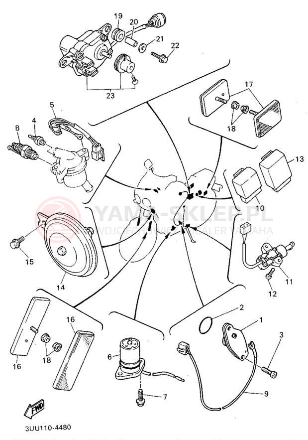 Schemat "układ elektryczny" do Yamaha FZR600RG/FZR600RGC