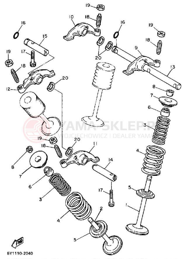Schemat "zawory" do Yamaha XT600S/XT600SC