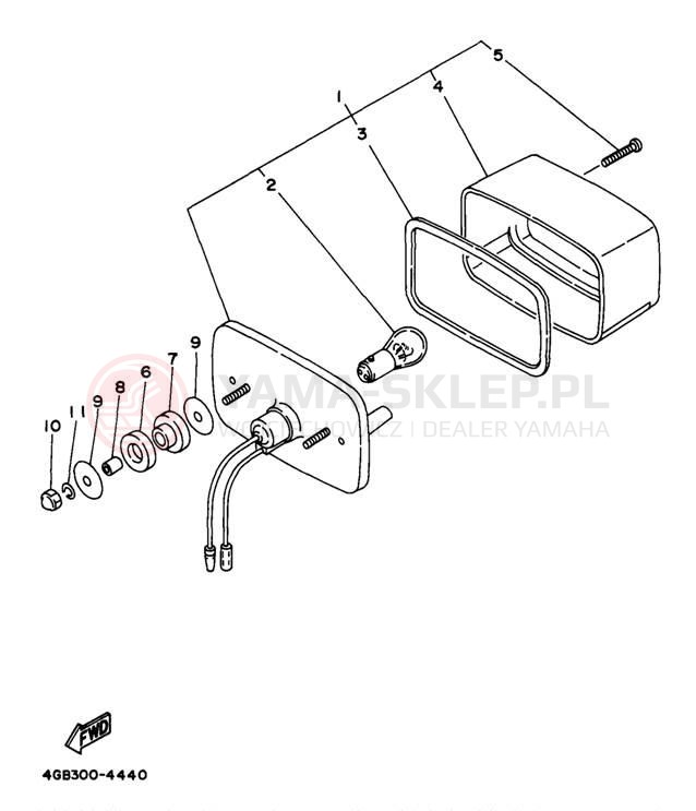Schemat "lampa tył" do Yamaha YFM350FWJ_MNH